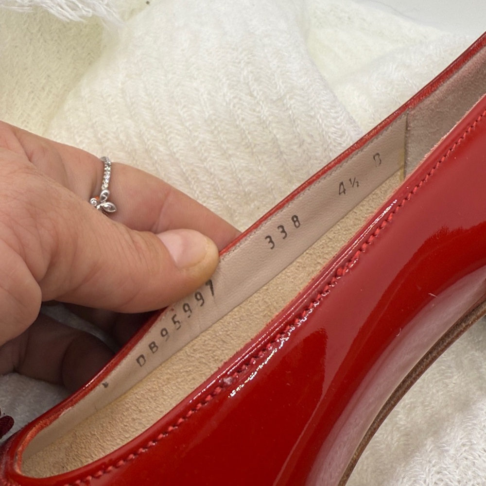 Red Salvatore Ferragamo Vara Pumps Patent Leather Size 4.5 - Picture 5 of 6
